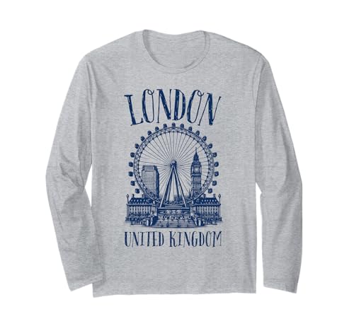 London ikonische Skyline Großbritannien Britische Frauen Jungen Mädchen Langarmshirt London ikonische Skyline Großbritannien Britische Frauen Jungen Mädchen Langarmshirt von London Souvenir England United Kingdom UK Kids