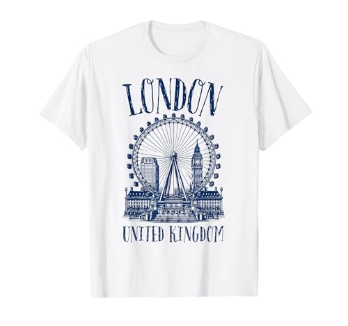 London ikonische Skyline Großbritannien Britische Frauen Jungen Mädchen T-Shirt London ikonische Skyline Großbritannien Britische Frauen Jungen Mädchen T-Shirt von London Souvenir England United Kingdom UK Kids
