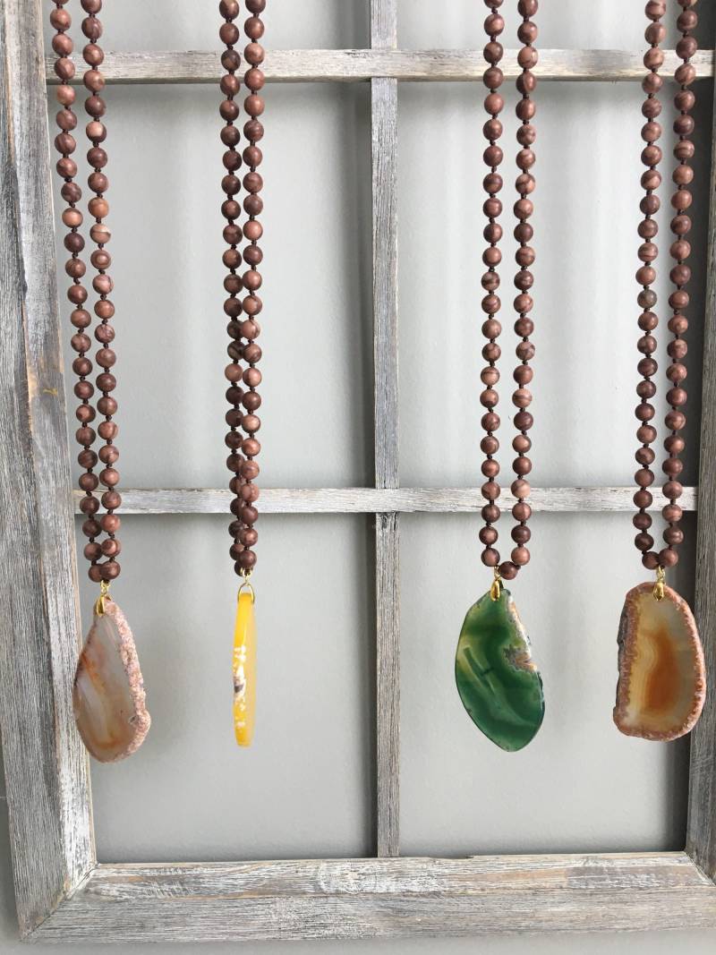 Achat Scheibe Halskette Achat Scheibe Halskette von LondonAmayaJewelry