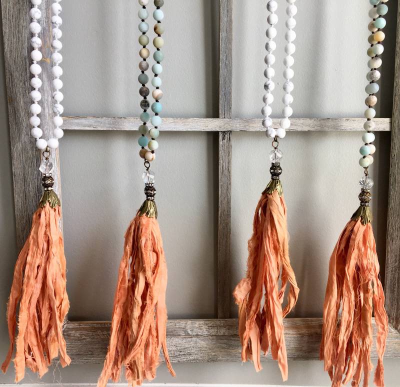Boho Seide Sari Quaste Halskette von LondonAmayaJewelry