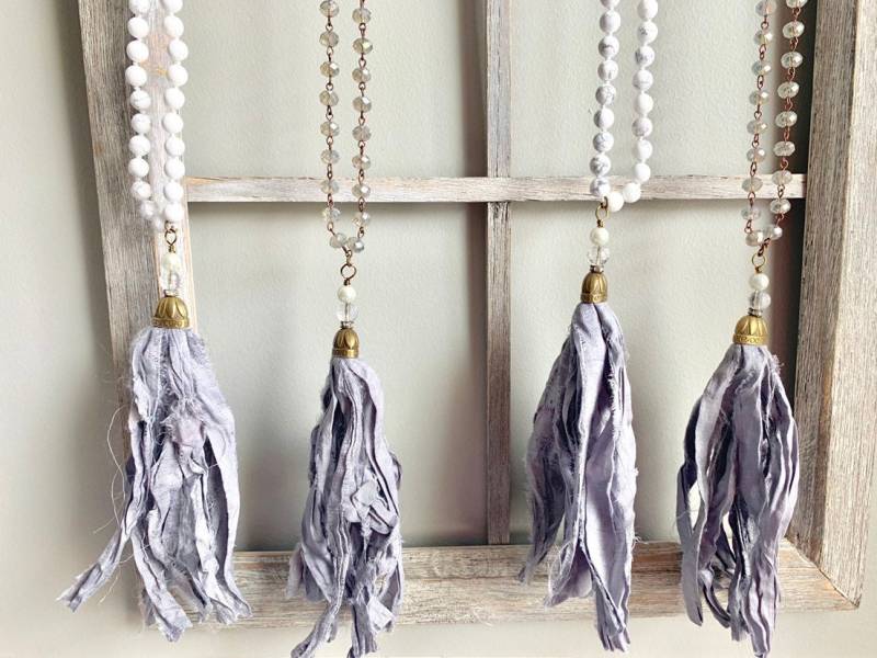 Boho Seide Sari Quaste Halskette von LondonAmayaJewelry