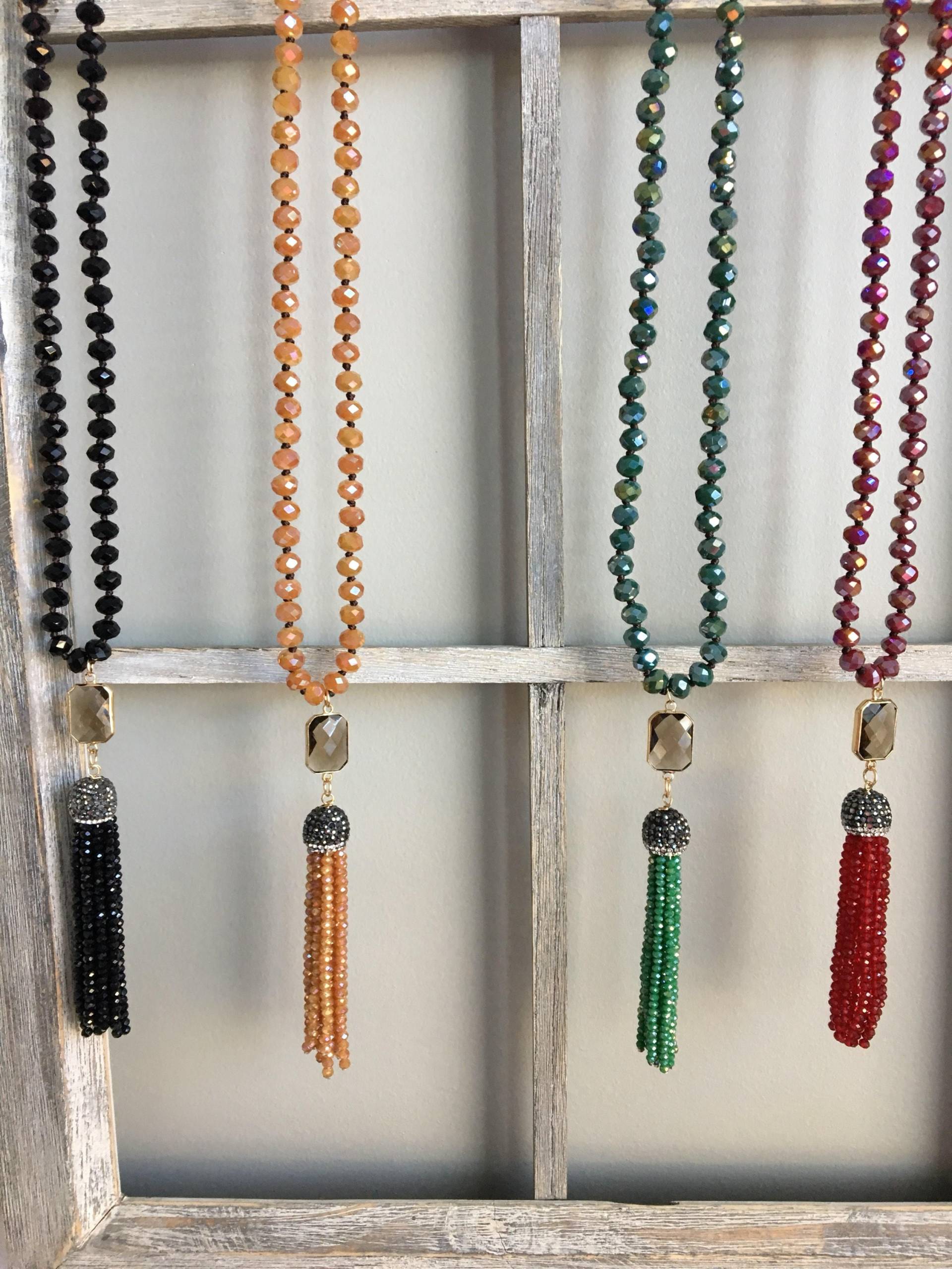 Perlen Quaste Pave Halskette Perlen Quaste Pave Halskette von LondonAmayaJewelry