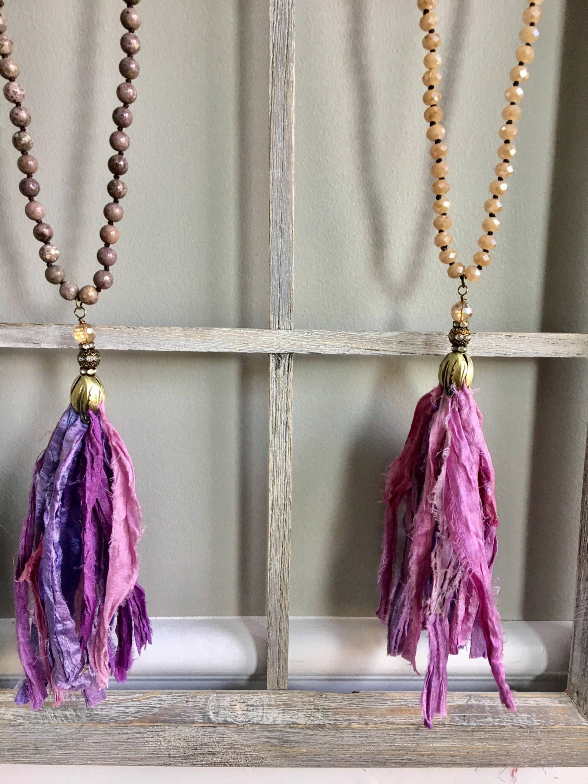 Seide Boho Quaste Halskette Seide Boho Quaste Halskette von LondonAmayaJewelry