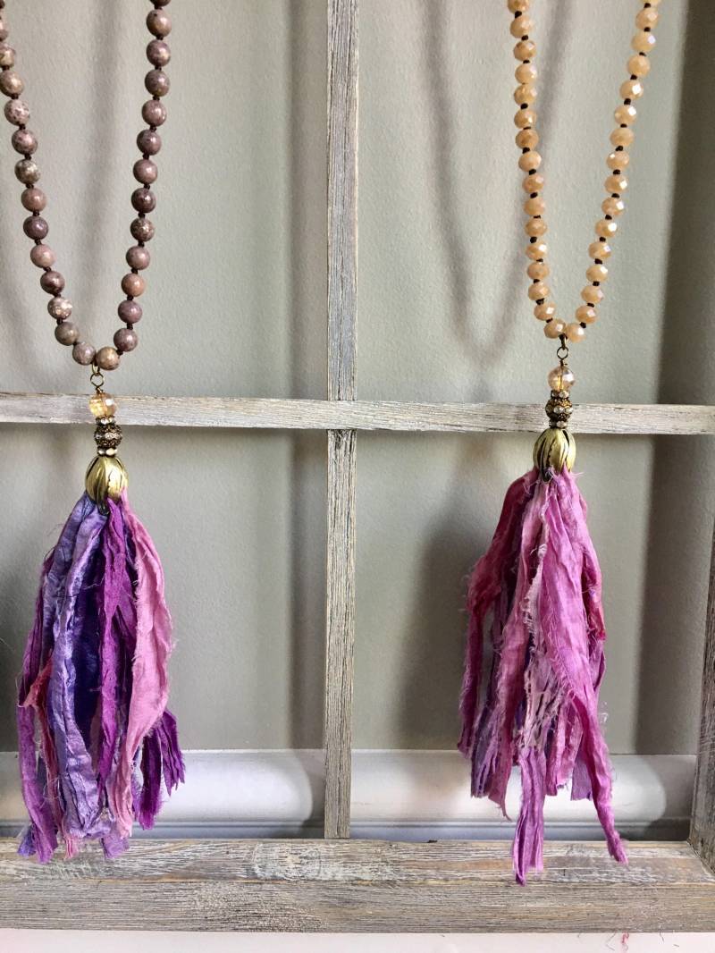 Seide Boho Quaste Halskette Seide Boho Quaste Halskette von LondonAmayaJewelry