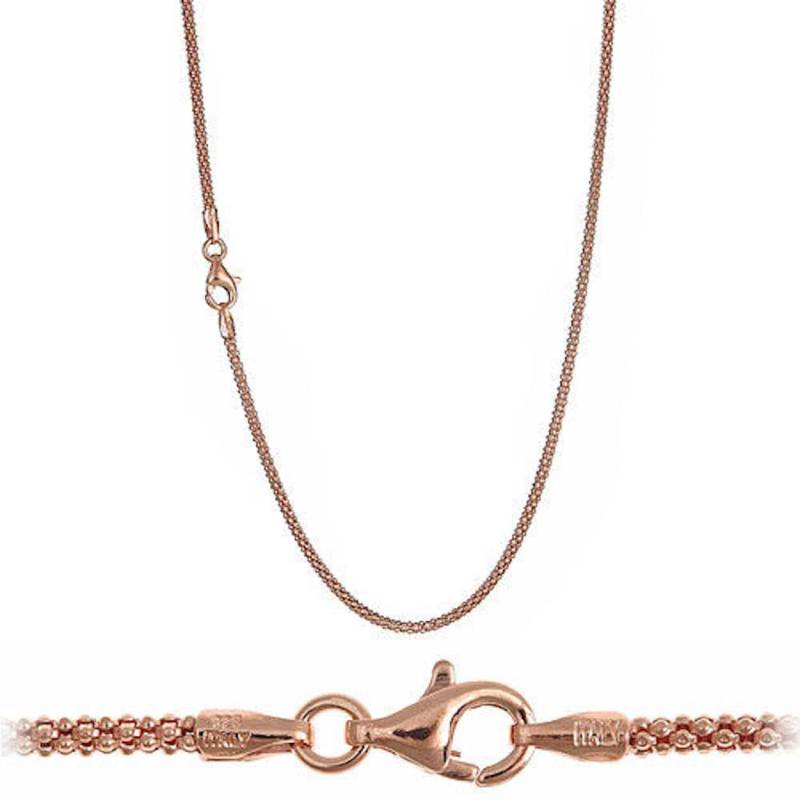 18K Rose Gold Popcorn Kette/1.9 Mm Dicke Für Damen Mit Karabiner Verschluss 18 Karat Über 925 Sterling Silber von LondonLotus