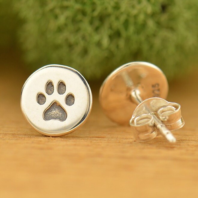 Katzenpfote Ohrringe, Silber Hundepfotenabdruck Ohrstecker, Geschenk Für Sie, Tierbesitzer, Tierarzt, Grooper 1682 von LondonLotus