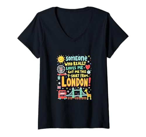 Damen Jemand, der Mich wirklich liebt, hat Mir das aus London besorgt T-Shirt mit V-Ausschnitt Damen Jemand, der Mich wirklich liebt, hat Mir das aus London besorgt T-Shirt mit V-Ausschnitt von Londonseite Shirts