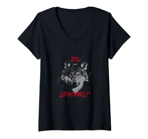 Damen Einsamer Wolf T-Shirt mit V-Ausschnitt Damen Einsamer Wolf T-Shirt mit V-Ausschnitt von Lone Wolf and Cub Gear