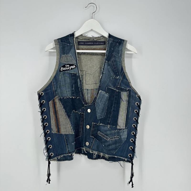 Lone Gunman Boogeyman Denim Rock Punk Weste von LoneGunmanClothing