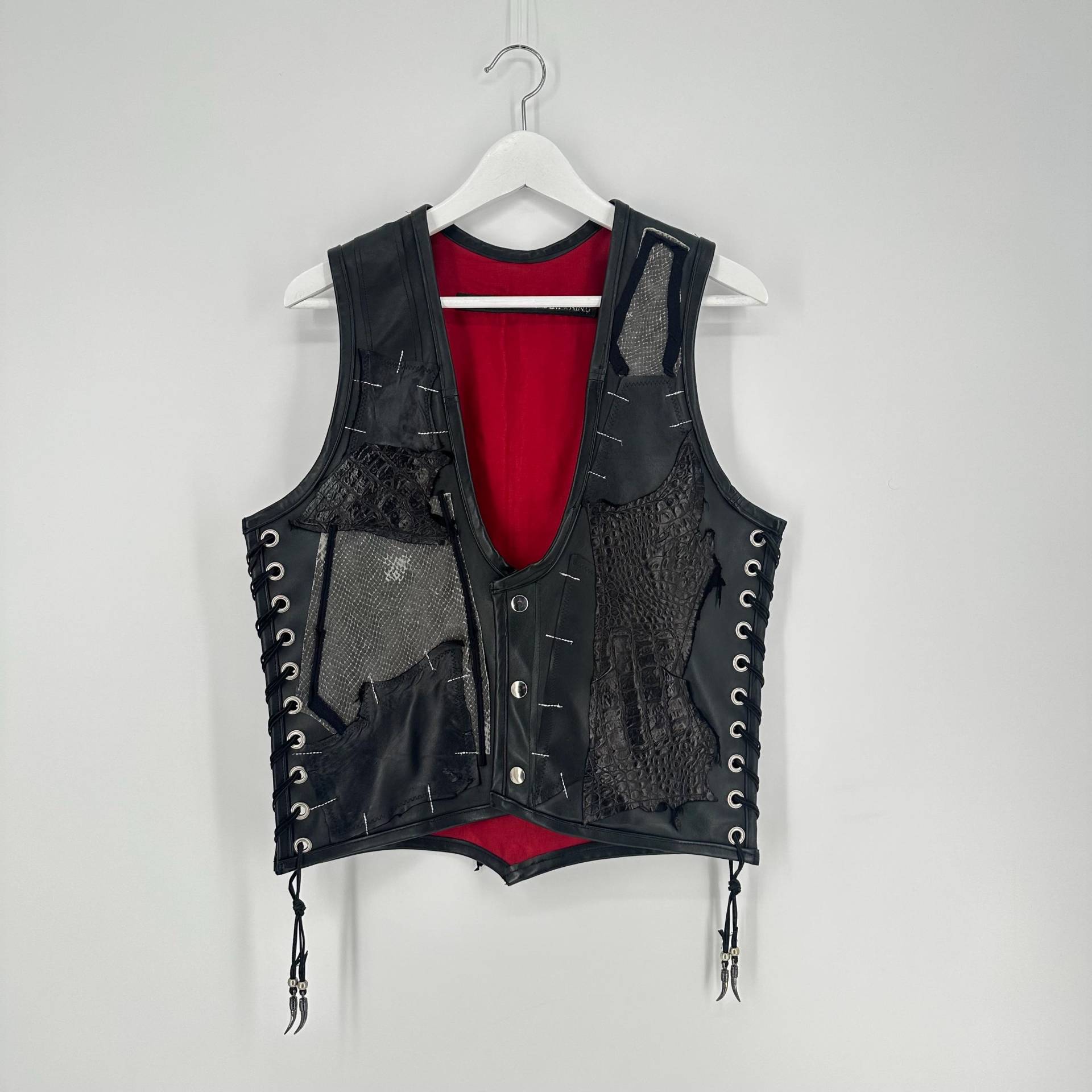 Lone Gunman Frankenstein Schnürer Schwarz Rock Punk Weste von LoneGunmanClothing