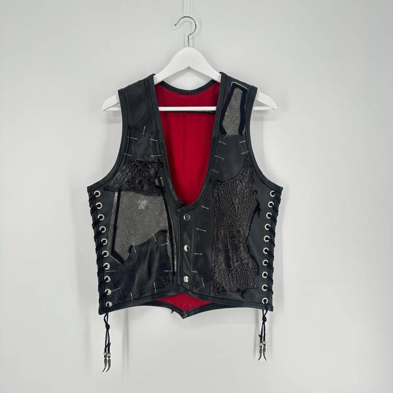 Lone Gunman Frankenstein Schnürer Schwarz Rock Punk Weste von LoneGunmanClothing