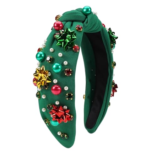 Lonext Weihnachts-Stirnbänder für Damen, mit Schmucksteinen besetzt, breit, geknotet, Haarschmuck für Weihnachten Lonext Weihnachts-Stirnbänder für Damen, mit Schmucksteinen besetzt, breit, geknotet, Haarschmuck für Weihnachten von Lonext