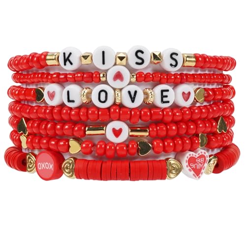 Perlen-Stretch-Armband-Set für Damen, stapelbares mehrlagiges Design, One Size, Glas Kunststoff, Kein Edelstein Perlen-Stretch-Armband-Set für Damen, stapelbares mehrlagiges Design, One Size, Glas Kunststoff, Kein Edelstein von Lonext