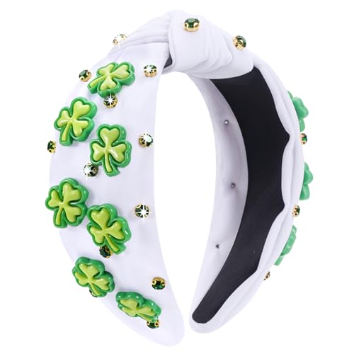 St. Patrick's Day Stirnbänder für Damen, grünes Kleeblatt, Stirnbänder mit Strass von Lonext