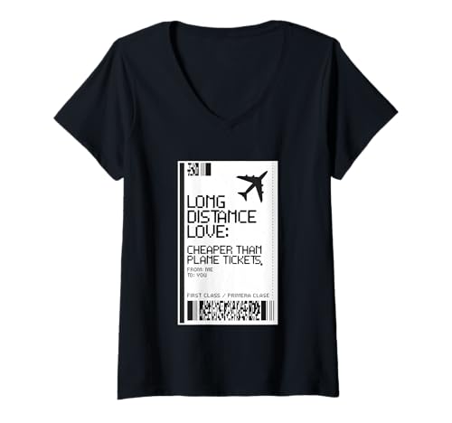 Damen Fernbeziehung Long Distance Love T-Shirt mit V-Ausschnitt Damen Fernbeziehung Long Distance Love T-Shirt mit V-Ausschnitt von Long Distance Relationship Onlinebeziehung