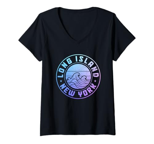 Damen Souvenirs von Long Island New York NY Pride T-Shirt mit V-Ausschnitt Damen Souvenirs von Long Island New York NY Pride T-Shirt mit V-Ausschnitt von Long Island New York - Apparel & Gifts