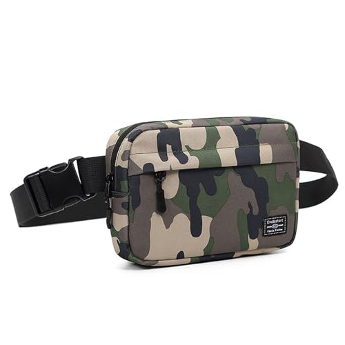 Long Keeper Bauchtasche für Herren Damen Outdoor Gürteltasche Tarnmuster Bauchtasche Crossbody Sling Tasche Hüfttasche Sport Reisen Fahrrad Handytasche (Grüne Tarnung) von Long Keeper