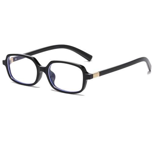 Long Keeper Blaulichtfilter Brille Damen 90er Jahre Rechteck Anti Blaulicht Computerbrille Blaulicht Blockierende Brille Quadratische Anti Blendung Brille (Schwarz) von Long Keeper