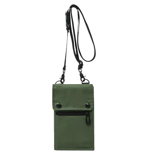 Long Keeper Brustbeutel Damen Herren Reise Diebstahlsichere Reisepass Tasche Handytasche Klein Umhängetasche Travel Neck Brieftasche (Grün) von Long Keeper