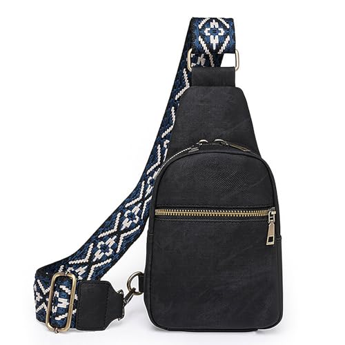 Long Keeper Crossbody Schultertasche Kunstleder Brusttasche Sling Bag Klein Damen Umhängetasche Sling Rucksack Leder Tasche Kleine Crossbag für Reise Outdoor von Long Keeper