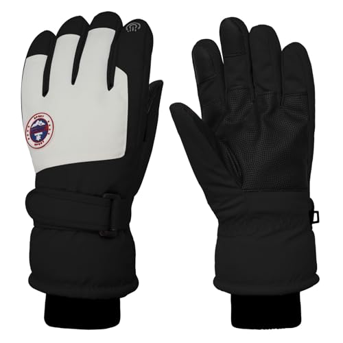 Long Keeper Dicke Winterhandschuhe Thermo Ski Handschuh Herren Damen Winter Handschuhe Touchscreen Snowboard Gefütterte Wasserdicht Sporthandschuhe von Long Keeper