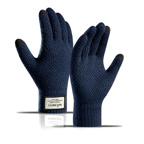 Long Keeper Handschuhe Winter Herren Damen - Touchscreen Warme Gestrickte Handschuhe Thermo Winterhandschuhe Frauen Fäustlinge Outdoor, One Size von Long Keeper