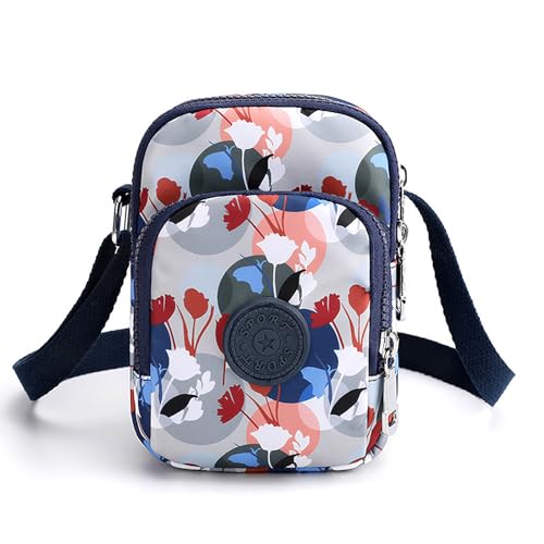 Long Keeper Handytasche Zum Umhängen Nylon Damen Umhängetasche Kleine Handytasche Mädchen Crossbody Handy Geldbörse Tasche Und Langer Riemen (Ginkgoblatt) von Long Keeper