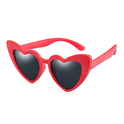 Long Keeper Herz Sonnenbrille Kinder - Sonnenbrille Polarisiert Heart Glasses UV400 Herzbrille für Mädchen Jungen 3-9 Jahre, One Size mit Brillenetui von Long Keeper