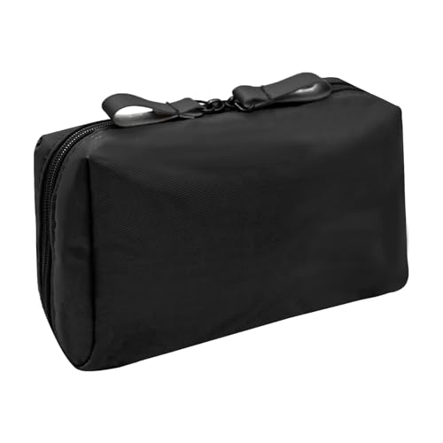 Long Keeper Reise Kosmetiktasche Mini Make Up Tasche für Handtasche Wasserdicht Schminktasche Tragbar Kosmetikbeutel Kleingeldbörse für Frauen Mädchen (Schwarz) von Long Keeper