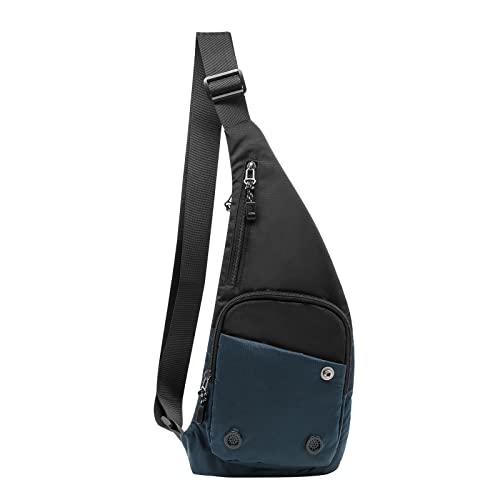 Long Keeper Leichte Sling Bag Klein für Damen Herren, Brusttasche Sling Schulter Rucksack Crossbody Umhängetasche Gym Daypack für Reisen Wandern von Long Keeper