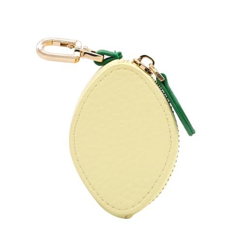 Long Keeper Münzgeldbörse mit Fruchtmotiv – Erdbeer-Zitronen-Anhänger für Frauen, niedlicher PU-Leder-Münzbeutel, Mini-Tasche mit Reißverschluss, Gelbe Zitrone., Einheitsgröße, modisch von Long Keeper