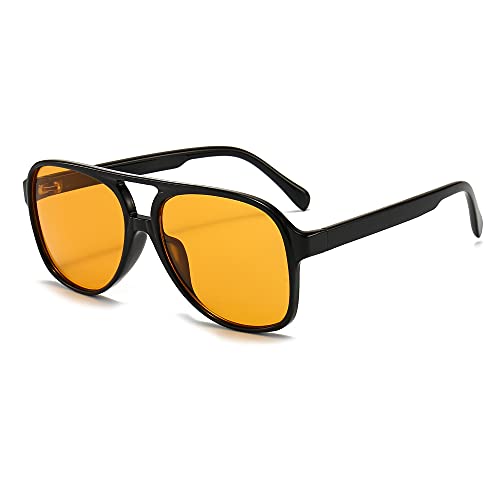 Long Keeper Vintage Sonnenbrille Polarisiert für Herren Damen Klassisch 70er Retro Sonnenbrille Pilotenbrille Groß mit UV400 Schutz von Long Keeper