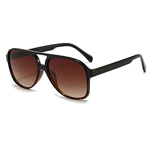 Long Keeper Vintage Sonnenbrille Polarisiert für Herren Damen Klassisch 70er Retro Sonnenbrille Pilotenbrille Groß mit UV400 Schutz von Long Keeper