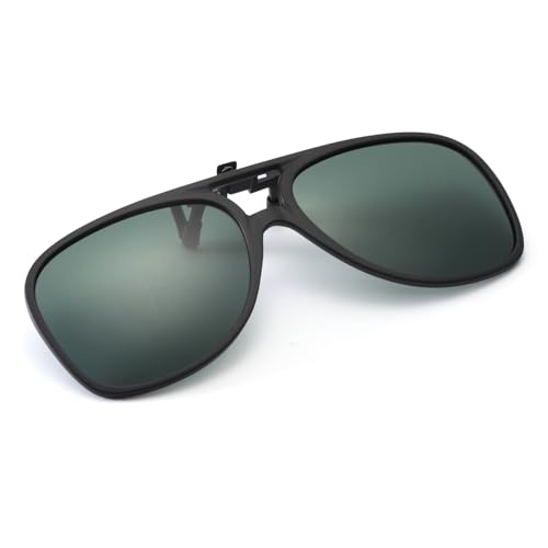 Long Keeper Polarisierte Sonnenbrille Clip für Brillenträger - Pilotenbrille sonnenbrille Aufsatz Polarisiert Clip On Sonnenbrille für Herren Damen, 54mm von Long Keeper