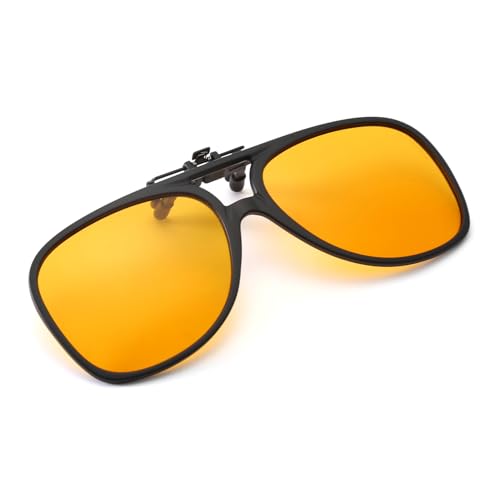 Long Keeper Polarisierte Sonnenbrille Clip für Brillenträger - Pilotenbrille sonnenbrille Aufsatz Polarisiert Clip On Sonnenbrille für Herren Damen, 54mm von Long Keeper