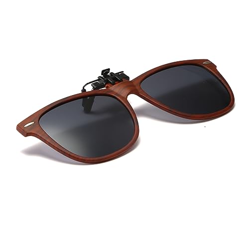 Long Keeper Polarisierte Sonnenbrille Clip für Brillenträger - Sonnenbrille Aufsatz Clip On Sonnenbrille für Damen Herren Sonnenbrille Zum Aufstecken Auf Brille, 54mm von Long Keeper