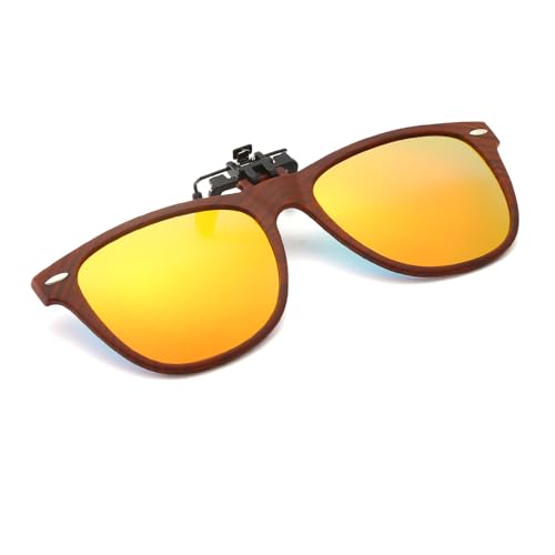 Long Keeper Polarisierte Sonnenbrille Clip für Brillenträger - Sonnenbrille Aufsatz Clip On Sonnenbrille für Damen Herren Sonnenbrille Zum Aufstecken Auf Brille, 54mm von Long Keeper
