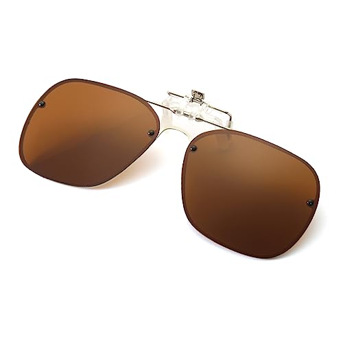Long Keeper Polarisierte Sonnenbrille Clip für Brillenträger - Sonnenbrille Aufsatz Clip On Sonnenbrille für Damen Herren Sonnenbrille Zum Aufstecken Auf Brille, 56mm von Long Keeper