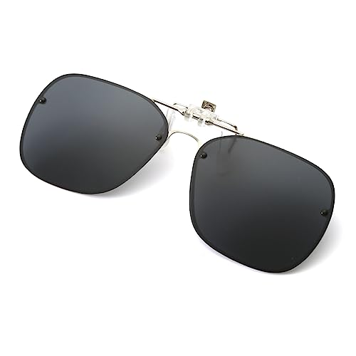 Long Keeper Polarisierte Sonnenbrille Clip für Brillenträger - Sonnenbrille Aufsatz Clip On Sonnenbrille für Damen Herren Sonnenbrille Zum Aufstecken Auf Brille, 56mm von Long Keeper