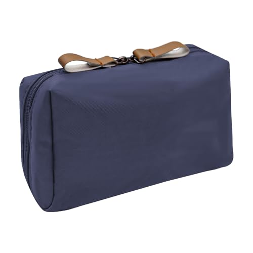 Long Keeper Reise Kosmetiktasche Mini Make Up Tasche für Handtasche Wasserdicht Schminktasche Tragbar Kosmetikbeutel Kleingeldbörse für Frauen Mädchen (Marineblau) von Long Keeper