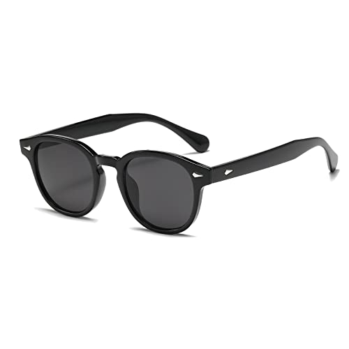 Long Keeper Retro Runde Sonnenbrille - Vintage Sonnenbrille Rund Herren Damen Klassische Unisex Stil Retro Johnny Depp Brille mit Uv400 Schutz von Long Keeper