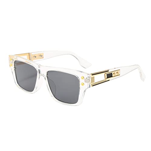 Long Keeper Retro Sonnenbrille Eckig für Herren Damen Klassisch Sonnenbrille Quadratisch Vintage Brille Goldener Rahmen mit UV400 Schutz, 54MM von Long Keeper