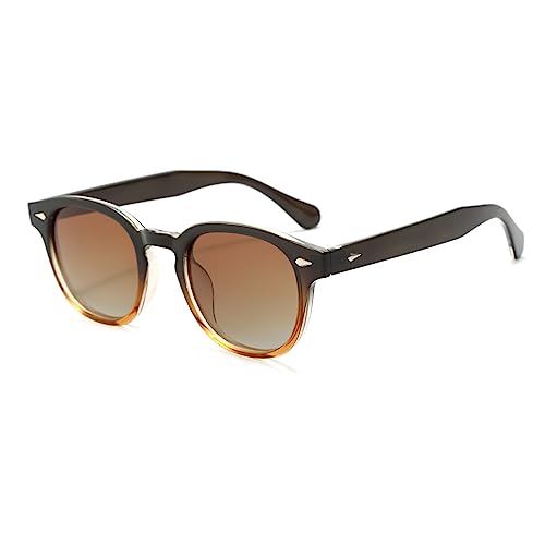 Long Keeper Retro Sonnenbrille Polarisiert Rund - Vintage Runde Sonnenbrille für Herren Damen Stil Retro Ovale Brille Johnny Depp Brille mit UV400 Schutz von Long Keeper