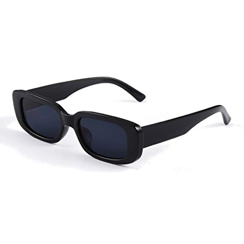 Long Keeper Sonnenbrille Damen Vintage Rechteckig 90s Retro Sonnenbrille Für Damen Herren Mit Uv Schutz (Schwarz) von Long Keeper