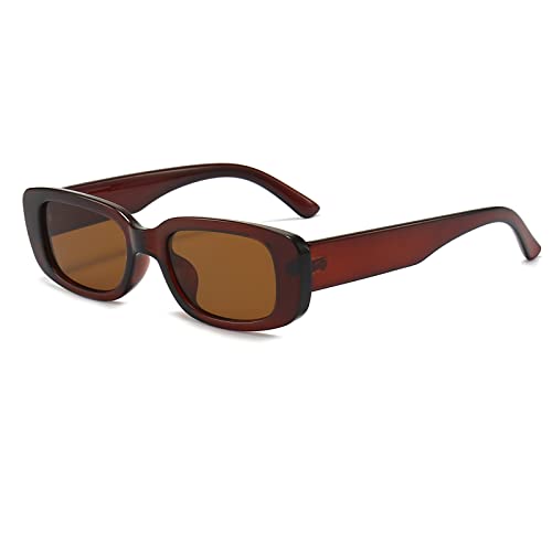 Long Keeper Sonnenbrille Damen Polarisiert - Rechteckige Sonnenbrille Vintage Polarisierte Sonnenbrille Eckig Retro Brille für Damen Herren von Long Keeper