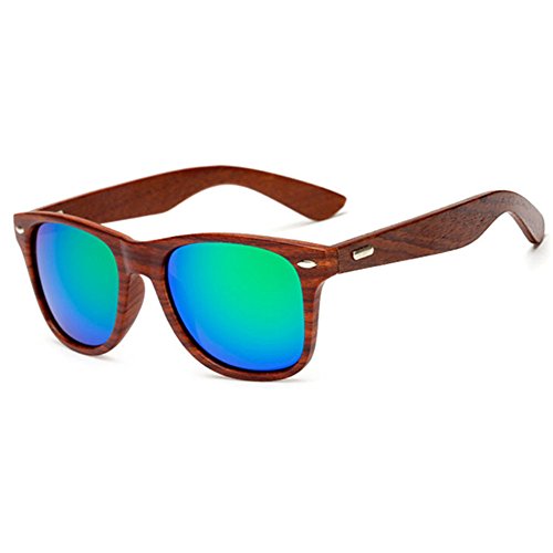 Long Keeper Sonnenbrille Herren polarisiert - Classic holz sonnenbrille für Herren Damen polarisierte sonnenbrille holzwurm mit UV400-Schutz von Long Keeper