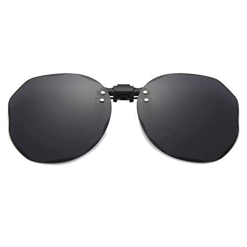 Long Keeper Sonnenbrillen Aufsatz Brille Damen Herren Clip On Sonnenbrille Polarisiert für Brille Runde Sonnenbrille Zum Aufstecken mit UV Schutz von Long Keeper