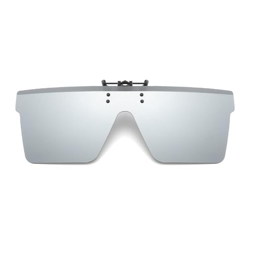 Long Keeper Sonnenbrillen Aufsatz Brille Polarisierte Sonnenbrille Clip für Herren Damen Sonnenbrille Aufsatz Große Quadratische Sonnenbrille für Brille, 66MM von Long Keeper