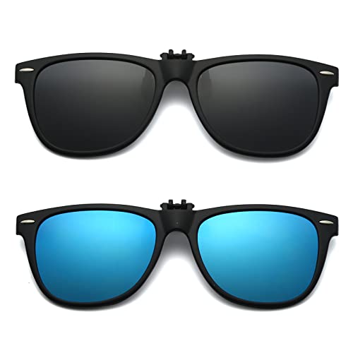 Long Keeper Sonnenbrillen Aufsatz Brille - Polarisierte Sonnenbrillen Clip Sonnenbrille Aufsatz für Brillenträger Herren Damen mit UV Schutz von Long Keeper