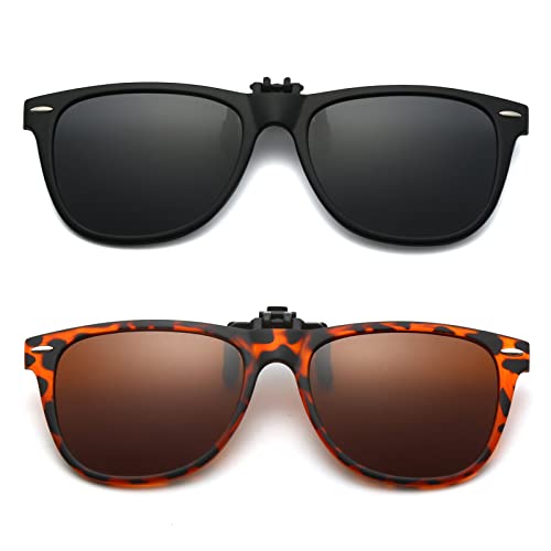 Long Keeper Sonnenbrillen Aufsatz Brille - Polarisierte Sonnenbrillen Clip Sonnenbrille Aufsatz für Brillenträger Herren Damen mit UV Schutz von Long Keeper